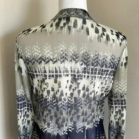 PerSeption Concepts Sheer Button Down Roll Sleeve Blouse.​​ - Picture 8 of 16